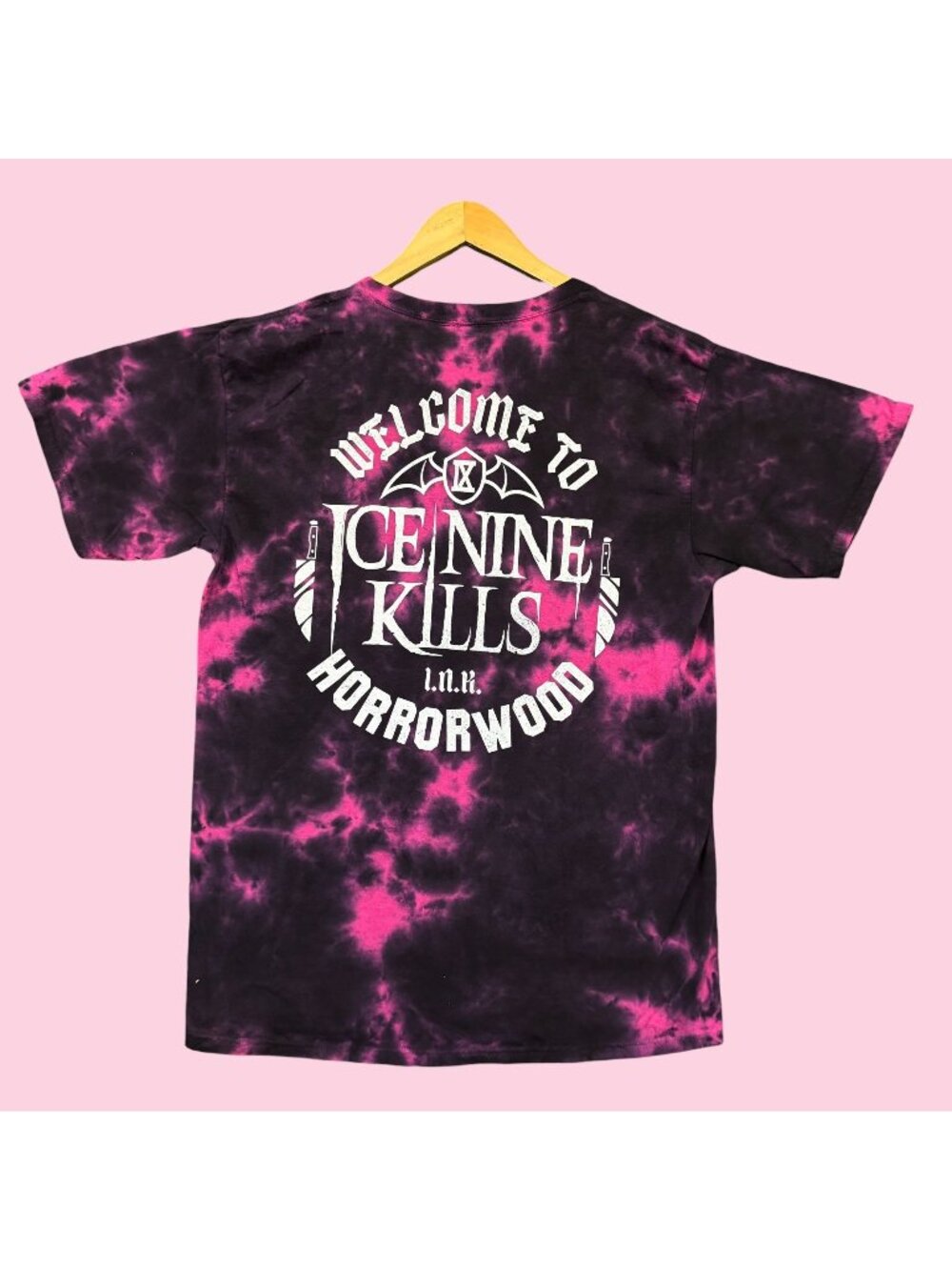 Ice Nine Kills Welcome to Horrorwood Heavy Metal Band Tie-Dye Tee L